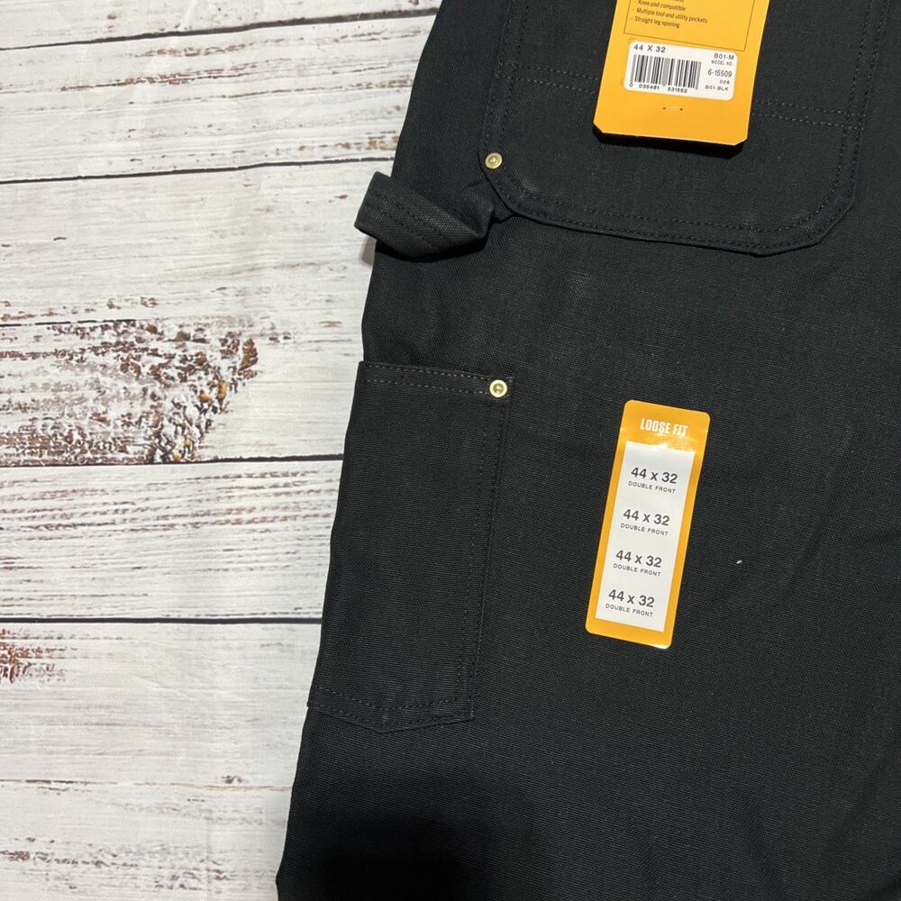 Carhartt Loose Fit 44 x 32 Firm Duck Double-Front Utility Work Pant B01-M BLK - Picture 11 of 13